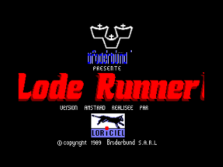 Lode Runner title screen for Amstrad CPC